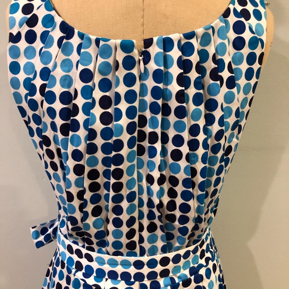 Calvin Klein Blue and White Polka Dot Sleeveless Dress - Picture 5 of 7